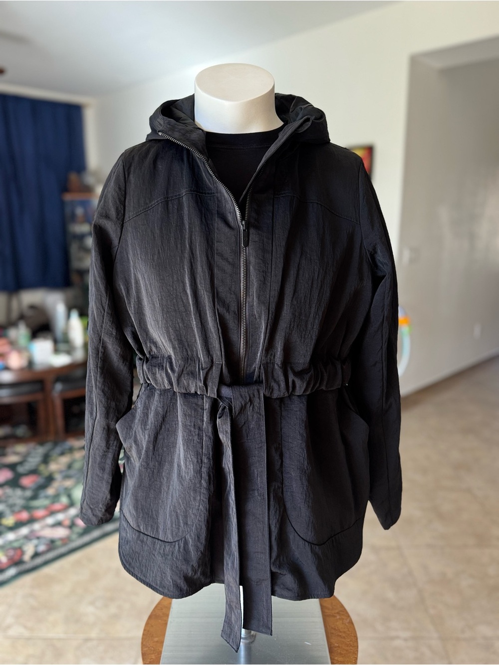 lululemon athletica Black Hooded Cinch-Waist Utility Jacket